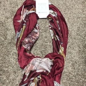 Burgundy colorful flower scarf
